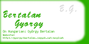 bertalan gyorgy business card